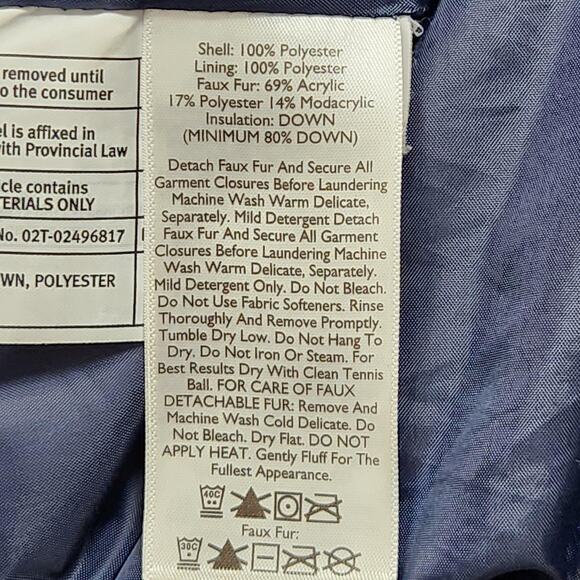 Eddie Bauer Coat Womens Medium Down Puffer Parka EB650 Faux Fur Hood 2-Way Zip - Picture 13 of 14